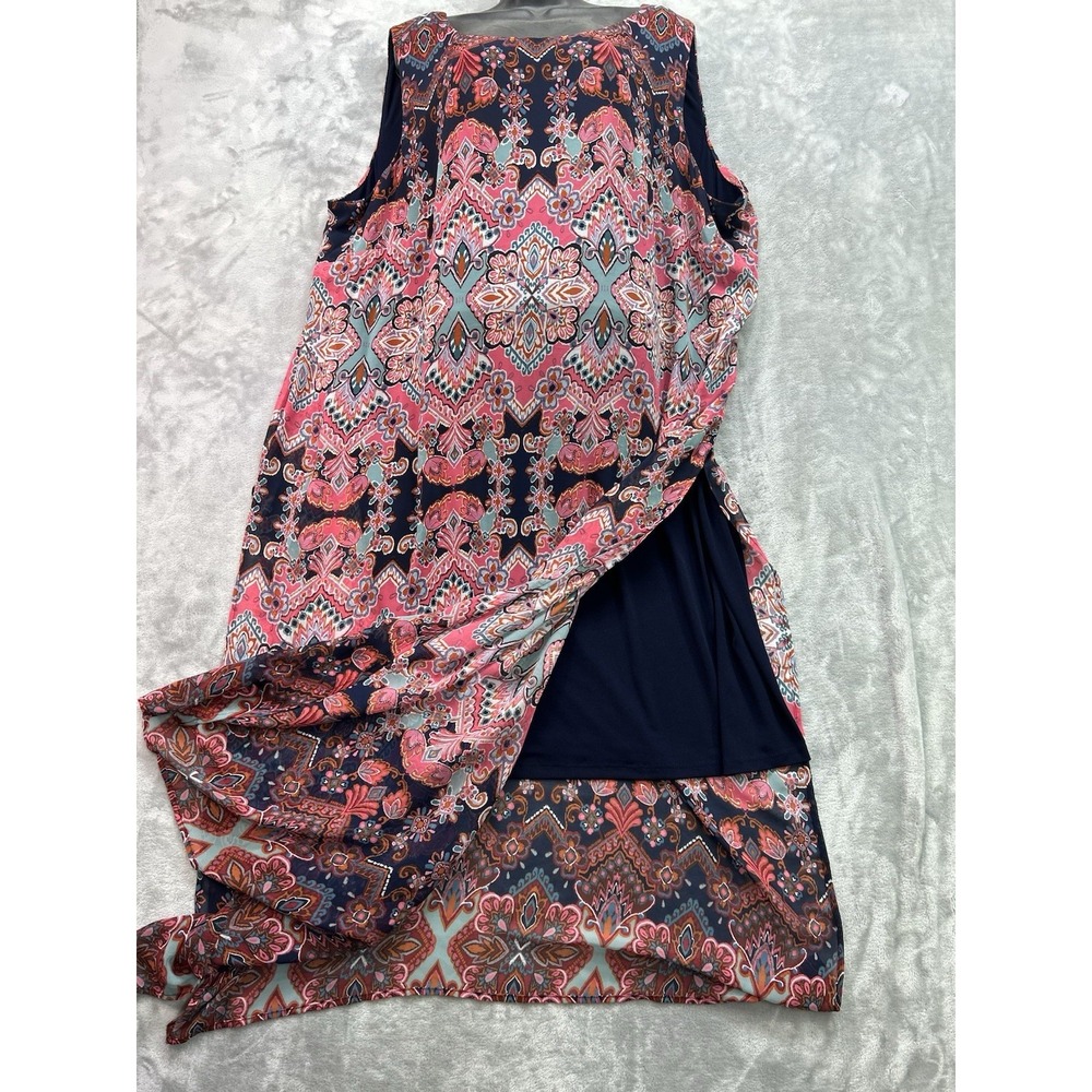 Connected Apparel Women Plus Sz 22W Chiffon Maxi Dress Damask Cottage Core Lined